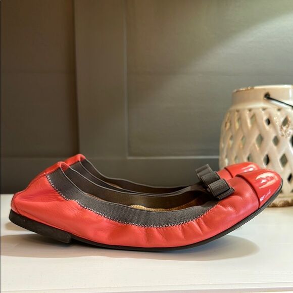 Ferragamo Elasticated Ballet Flats Shoes Sz 10M Made in Italy Coral - Picture 2 of 15